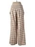 Cato Checkered-gingham Tan Linen Pants Size M - photo 2