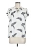 Ann Taylor LOFT 100% Polyester Silver Short Sleeve Blouse Size M - photo 1