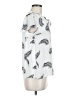 Ann Taylor LOFT 100% Polyester Silver Short Sleeve Blouse Size M - photo 4