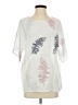 Charlie 100% Cotton White Short Sleeve Blouse Size S - photo 1