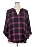 Torrid 100% Polyester Purple 3/4 Sleeve Blouse Size 2X Plus (2) - photo 1