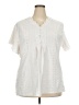 Unbranded 100% Polyester Ivory Short Sleeve Blouse Size 4XL - photo 1