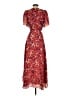 Parker 100% Polyester Paisley Red Casual Dress Size XS - photo 2