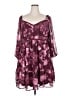 Torrid 100% Polyester Floral Burgundy Cocktail Dress Size 2X Plus (2) - photo 1