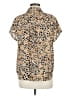 CAbi 100% Polyester Animal Print Brown Tan Short Sleeve Polo Size M - photo 2