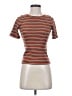 Assorted Brands Stripes Brown Short Sleeve Turtleneck Size S - photo 1