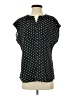 Van Heusen Polka Dots Black Short Sleeve Blouse Size S - photo 1
