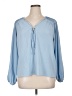 CeCe Blue Long Sleeve Blouse Size XL - photo 1
