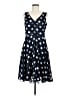Ann Taylor 100% Polyester Polka Dots Blue Cocktail Dress Size 8 (petite) - photo 1