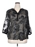 Torrid Silver 3/4 Sleeve Blouse Size 2X Plus (2) - photo 1