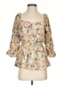 Made With Love 100% Polyester Yellow 3/4 Sleeve Blouse Size S - photo 1