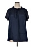 Lane Bryant 100% Polyester Blue Short Sleeve Blouse Size 14 - 16 Plus - photo 1