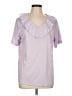 Blair Purple Short Sleeve Blouse Size L - photo 1