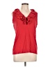 Chaps 100% Cotton Red Sleeveless Blouse Size L - photo 1