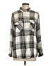 Jun & Ivy Plaid Silver Long Sleeve Button-Down Shirt Size L - photo 1