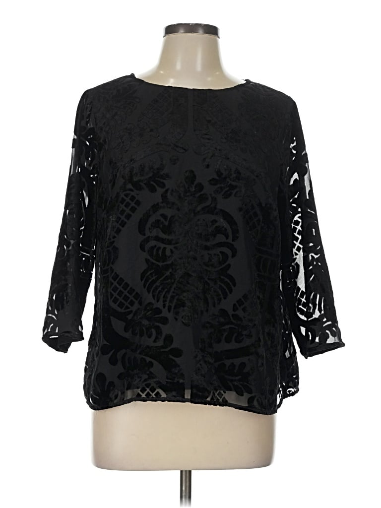 Pre-owned Rsvp By Talbots 3/4 Sleeve T-shirt In Black