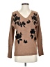 Chico's Floral Brown Pullover Sweater Size S - photo 1