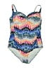 Romanza Print Blue One Piece Swimsuit Size XL - photo 1