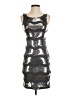 Studio Y Metallic Stripes Solid Color Block Silver Cocktail Dress Size XS - photo 1