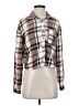 Self Esteem Plaid Brown Long Sleeve Blouse Size S - photo 1