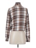 Self Esteem Plaid Brown Long Sleeve Blouse Size S - photo 2
