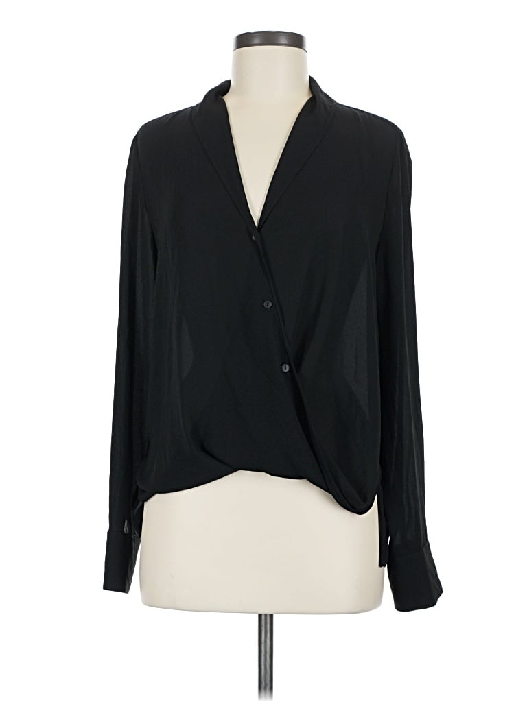Pre-owned Chelsea28 Long Sleeve Blouse In Black