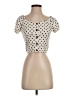 Monteau Polka Dots Ivory Short Sleeve Top Size S - photo 1