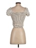 Monteau Polka Dots Ivory Short Sleeve Top Size S - photo 2