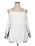 Torrid 100% Elastic White 3/4 Sleeve Blouse Size 1X Plus (1) - photo 1