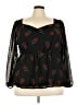 Torrid 100% Polyester Black 3/4 Sleeve Blouse Size 3X Plus (3) - photo 1