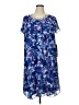Roaman's 100% Polyester Print Blue Casual Dress Size 14 - photo 1