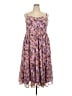 Torrid 100% Polyester Print Purple Casual Dress Size 2X Plus (2) - photo 1