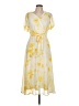 DKNY 100% Polyester Yellow Casual Dress Size 12 - photo 1