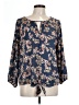 West Kei 100% Polyester Blue 3/4 Sleeve Blouse Size L - photo 1