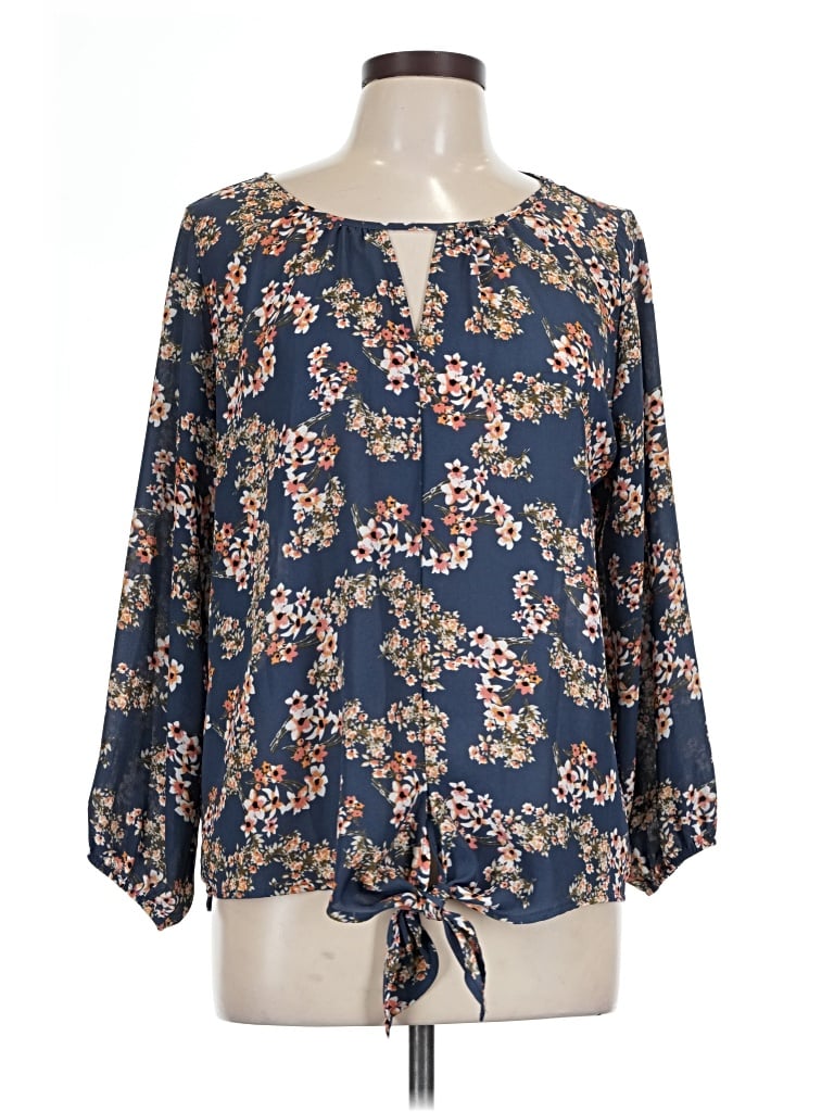 Pre-owned West Kei 3/4 Sleeve Blouse In Blue