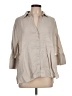 Zara Tan 3/4 Sleeve Button-Down Shirt Size L - photo 1