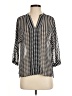 Milano 100% Polyester Houndstooth Silver 3/4 Sleeve Blouse Size S - photo 1