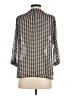 Milano 100% Polyester Houndstooth Silver 3/4 Sleeve Blouse Size S - photo 2