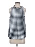 J.Crew Checkered-gingham Blue Sleeveless Blouse Size S - photo 1