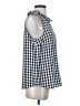 J.Crew Checkered-gingham Blue Sleeveless Blouse Size S - photo 4