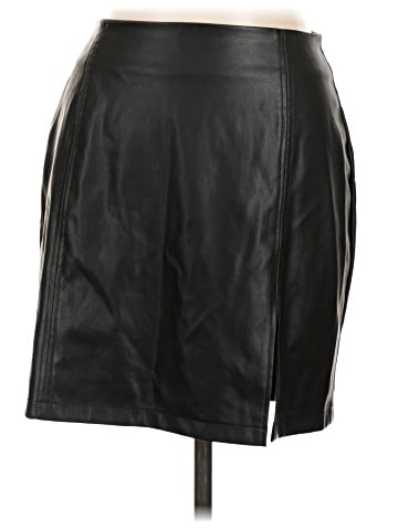 MANGOPOP Collection Faux Leather Skirt (view 1)