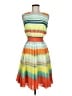 Ted Baker London 100% Polyester Stripes Orange Casual Dress Size 8 (3) - photo 1