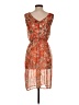 Ronen Chen Paisley Orange Cocktail Dress Size (0) - photo 2