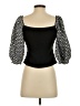 Badgley Mischka Black 3/4 Sleeve Top Size S - photo 2