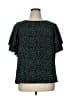 BLOOMCHIC 100% Polyester Green Black Short Sleeve Blouse Size 14 - photo 1