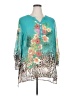 Soft Surroundings 100% Polyester Teal 3/4 Sleeve Blouse Size 2X - photo 1