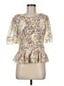 CAbi 100% Polyester Gold Short Sleeve Blouse Size M - photo 1