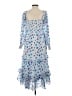LoveShackFancy 100% Cotton Blue Cocktail Dress Size S - photo 2
