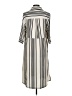 H&M 100% Polyester Stripes Ivory Casual Dress Size M - photo 2