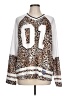 Shein 100% Polyester Animal Print Silver Long Sleeve Blouse Size L - photo 1